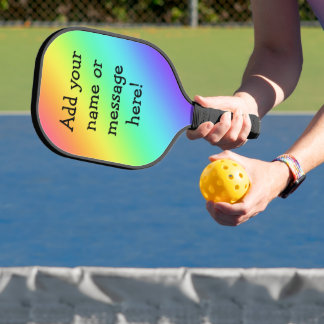 Personalisierter Regenbogen Pickleball Schläger