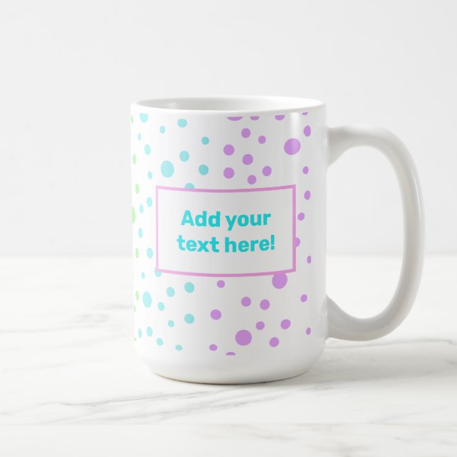 Personalisierter Regenbogen-Punkt Kaffeetasse (Rechts)