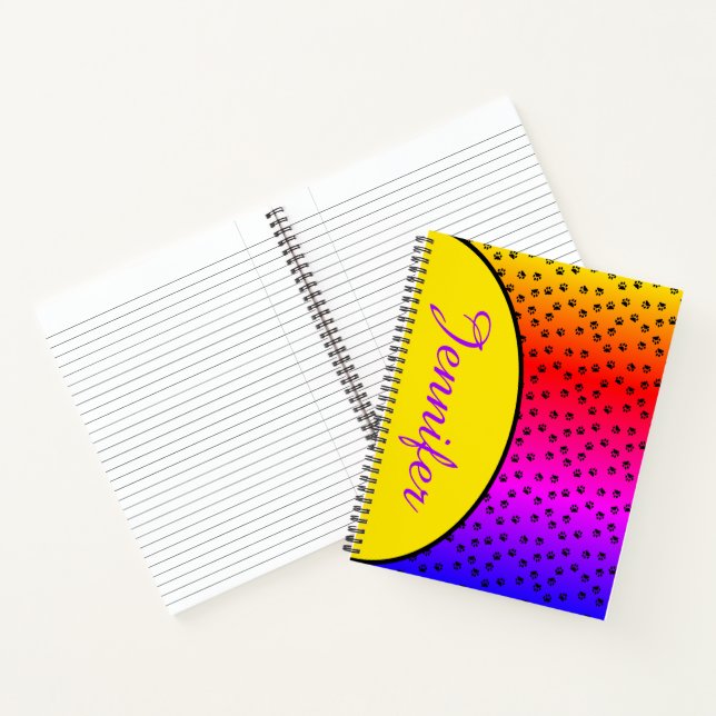 Personalisierter Regenbogen und Drucke Notizbuch (Innenseite)
