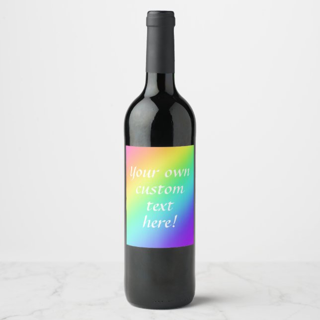 Personalisierter Regenbogen Wein & Kart Weinkeller Weinetikett (Vorderseite)