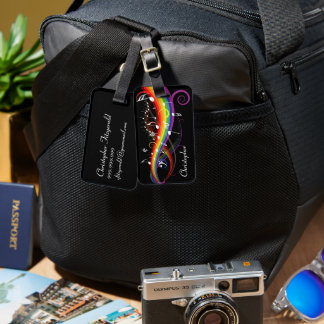 Personalisierter Regenbogen Weißer Musiknoten auf  Gepäckanhänger