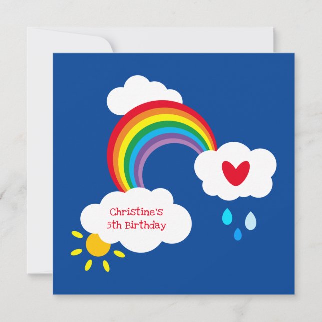 Personalisierter Regenbogen, Wolken, Regen und Son (Vorderseite)