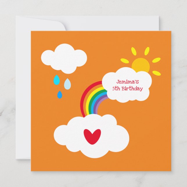 Personalisierter Regenbogen, Wolken, Regen und Son (Vorderseite)