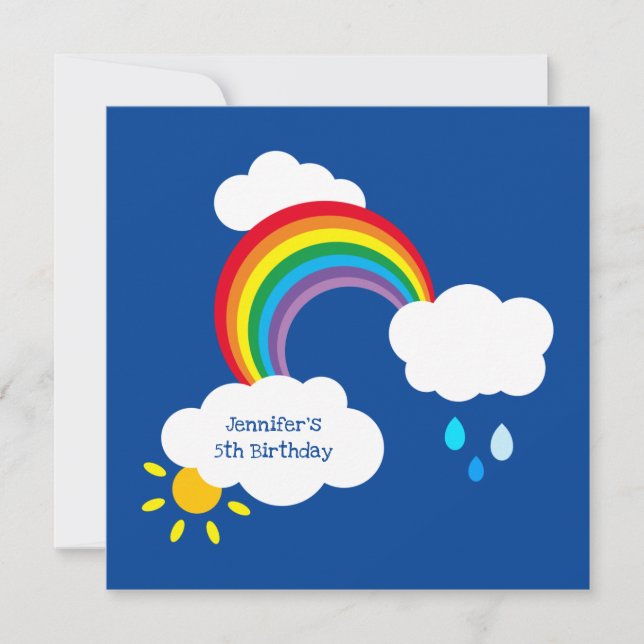 Personalisierter Regenbogen, Wolken, Regen und Son (Vorderseite)