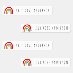 Personalisierter Regenbogen zurück zum Schulkind Etiketten