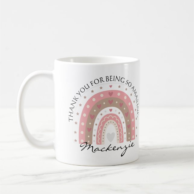 Personalisierter Regenbogen-Zusatz Kaffeetasse (Links)
