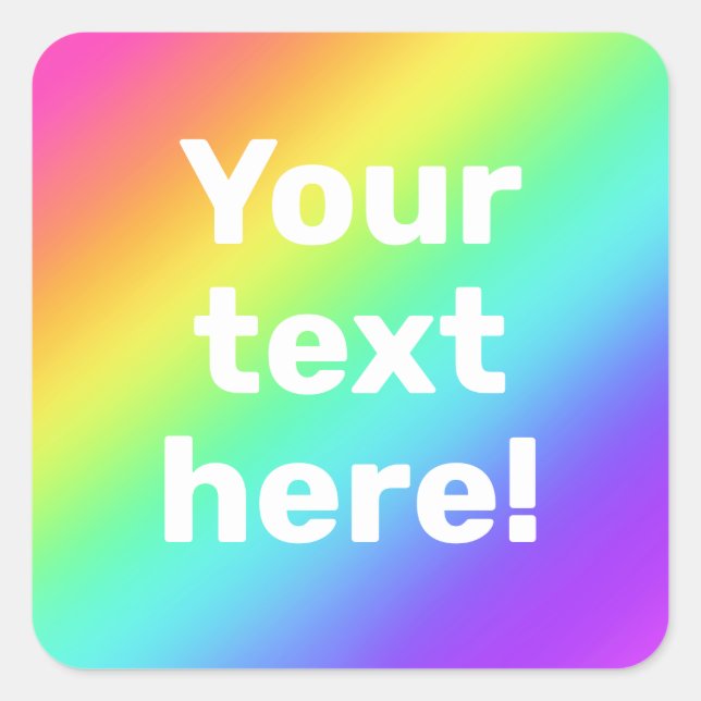 Personalisierter Regenbogenaufkleber Quadratischer Aufkleber (Vorderseite)