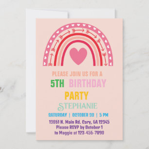 Personalisierter Regenbogengold Geburtstag des Gir Einladung
