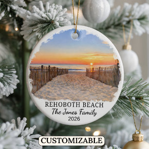 Personalisierter Rehoboth Beach Weihnachtsschmuck, Keramik Ornament