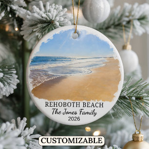 Personalisierter Rehoboth Beach Weihnachtsschmuck, Keramik Ornament