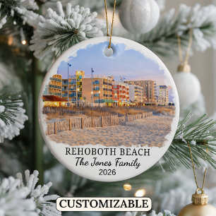 Personalisierter Rehoboth Beach Weihnachtsschmuck, Keramik Ornament