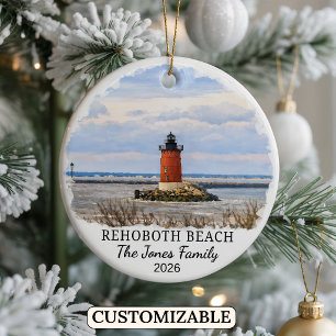 Personalisierter Rehoboth Beach Weihnachtsschmuck, Keramik Ornament