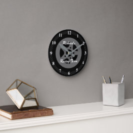 Personalisierter Reifen und Felgendecke Runde Wanduhr