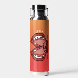 Personalisierter Reißverschluss eines Vampirs Fang Trinkflasche