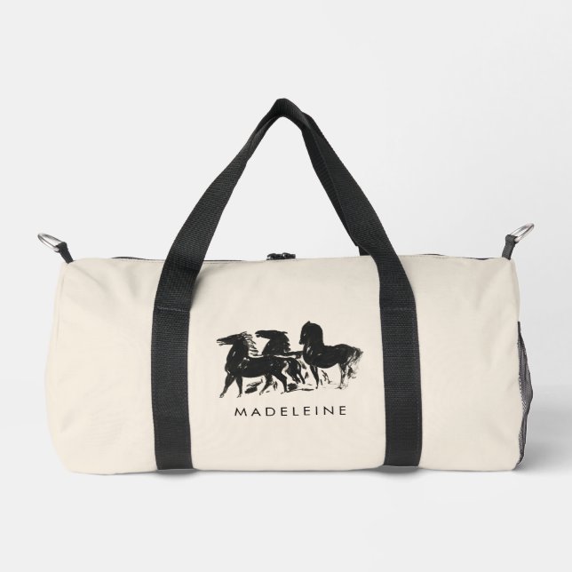 Personalisierter Reitpferd Individuelle Name Duffle Bag (Vorderseite)