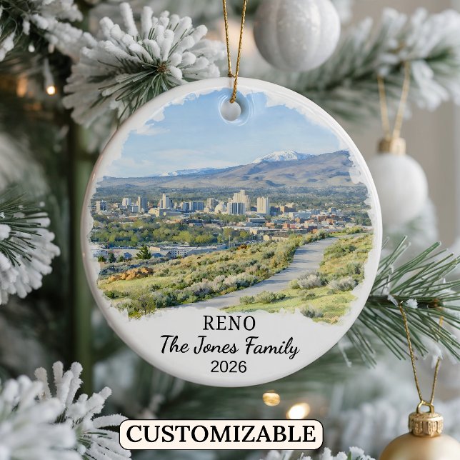 Personalisierter Reno-Schmuck, Maßgeschneiderter B Keramik Ornament (Von Creator hochgeladen)
