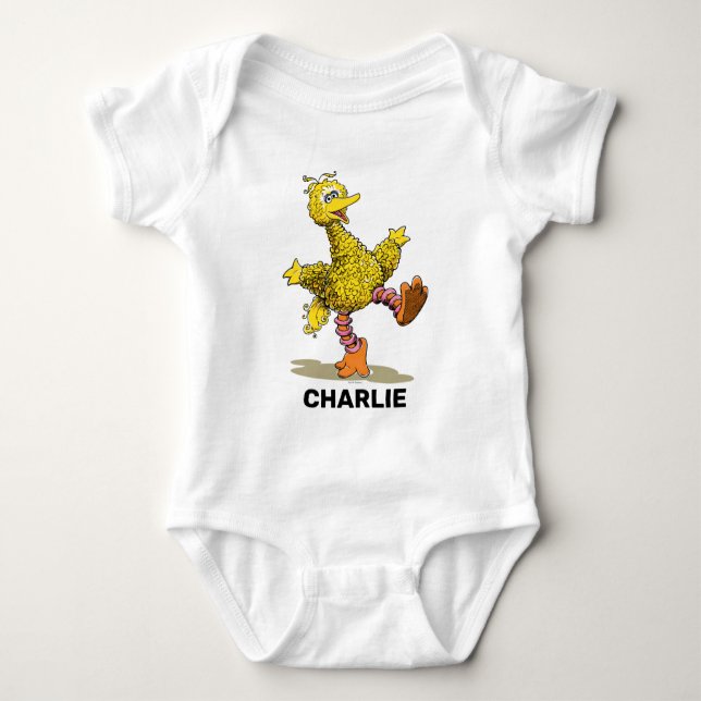 Personalisierter Retro Art Big Bird Baby Strampler (Vorderseite)