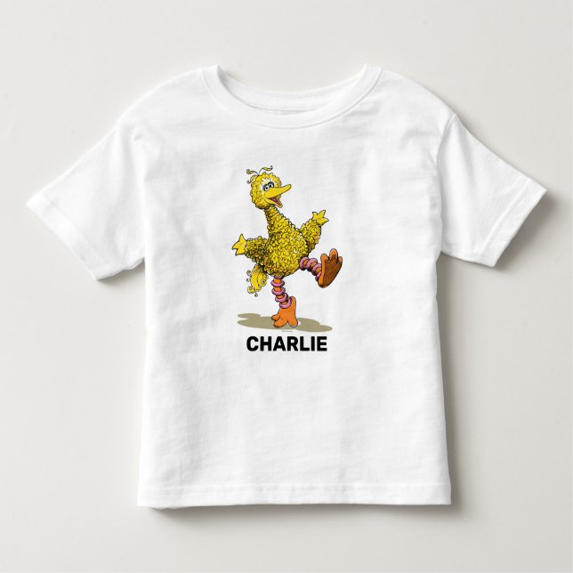 Personalisierter Retro Art Big Bird Kleinkind T-shirt (Vorderseite)