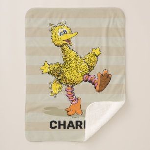 Personalisierter Retro Art Big Bird Sherpa Blankon Sherpadecke