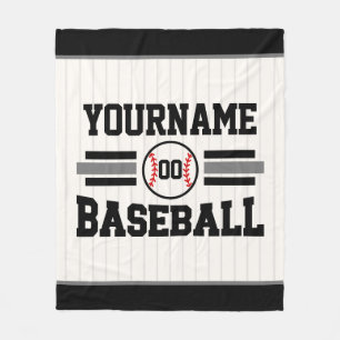 Personalisierter Retro-Baseballspieler NAME Team Fleecedecke