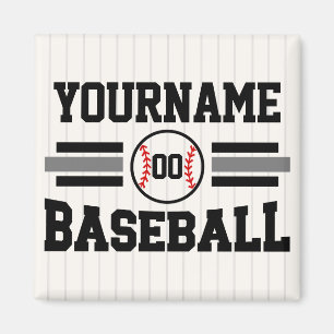 Personalisierter Retro-Baseballspieler NAME Team Magnet
