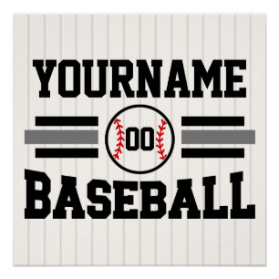 Personalisierter Retro Baseballspieler NAME Team Poster