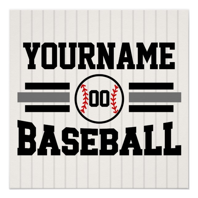 Personalisierter Retro Baseballspieler NAME Team Poster (Vorderseite)