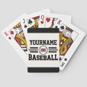 Personalisierter Retro-Baseballspieler NAME Team Spielkarten