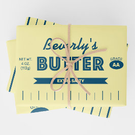 Personalisierter Retro-Butterstangen-Spaß für Food Geschenkpapier Set