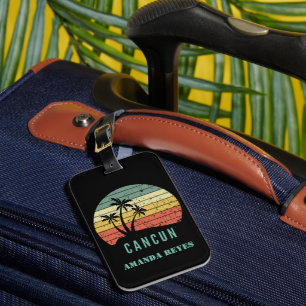 Personalisierter Retro Cancun Strand Gepäckanhänger