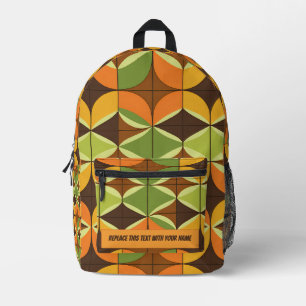 Personalisierter Retro-Geometrie-Rucksack Bedruckter Rucksack