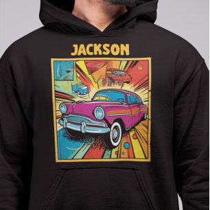 Personalisierter Retro Individueller Pop Kunstauto Hoodie