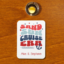 Personalisierter Retro-Kreuzfahrt-Familienname Magnet