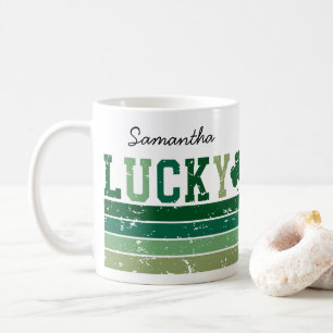 Personalisierter Retro-"Lucky"-St.-Patricks-Tag Kaffeetasse