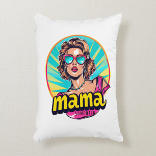 Personalisierter Retro Mama Pop Art. 3 Dekokissen