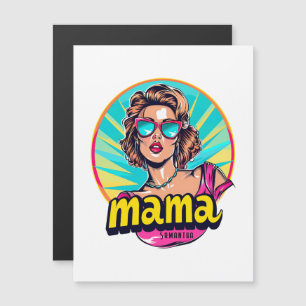 Personalisierter Retro Mama Pop Art. 3 Magnetkarte