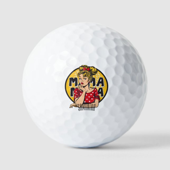 Personalisierter Retro-Mama-Pop Art. 4 Golfball (Vorderseite)