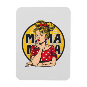 Personalisierter Retro-Mama-Pop Art. 4 Magnet