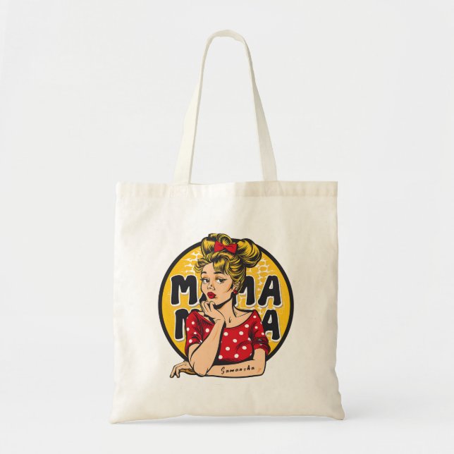 Personalisierter Retro-Mama-Pop Art. 4 Tragetasche (Vorne)