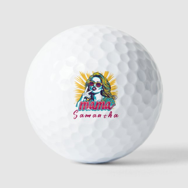 Personalisierter Retro-Mama-Pop Art. 5 Golfball (Vorderseite)