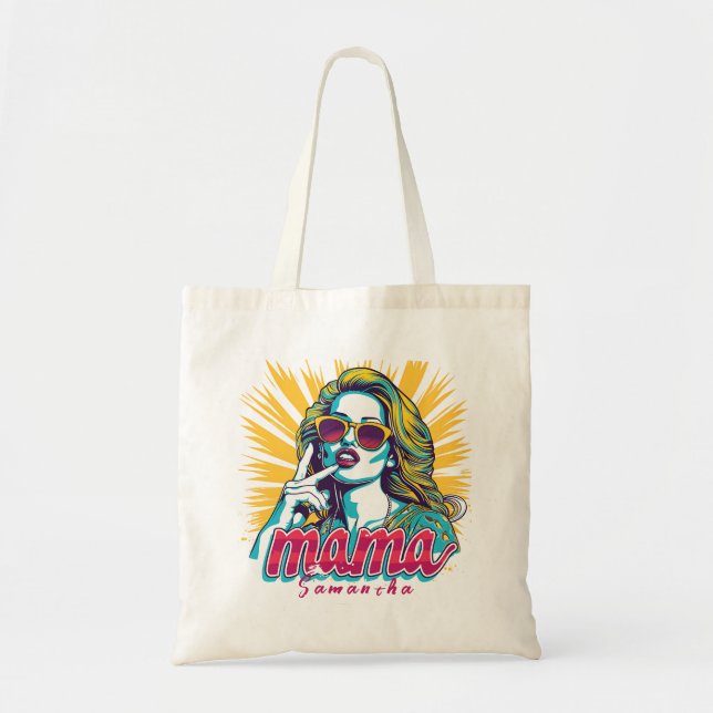 Personalisierter Retro-Mama-Pop Art. 5 Tragetasche (Vorne)