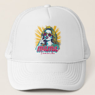 Personalisierter Retro-Mama-Pop Art. 5 Truckerkappe