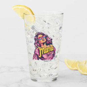Personalisierter Retro-Mama-Pop Art. 6 Glas