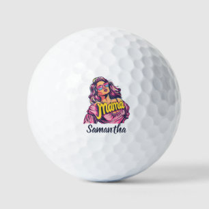 Personalisierter Retro-Mama-Pop Art. 6 Golfball