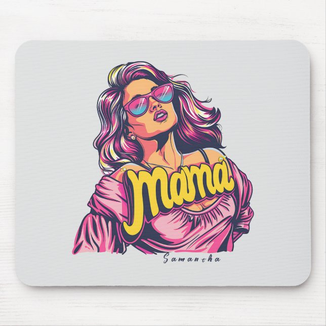 Personalisierter Retro-Mama-Pop Art. 6 Mousepad (Vorne)