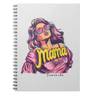Personalisierter Retro-Mama-Pop Art. 6 Notizblock