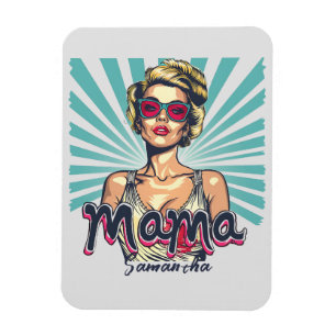 Personalisierter Retro-Mama-Pop-Art (7) Magnet