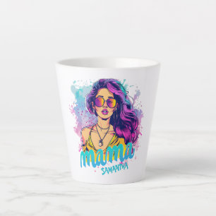Personalisierter Retro-Mama-Pop-Art-Latte-Mug (15) Milchtasse