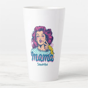 Personalisierter Retro-Mama-Pop-Art-Lattencup (11) Milchtasse