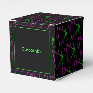 Personalisierter Retro Neon Geometric Pattern Cube Geschenkschachtel
